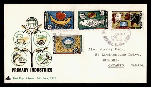 DR WHO 1972 AUSTRALIA FDC PRIMARY INDUSTRIES ROYAL CACHET COMBO M71664