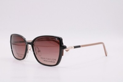 NEW ANN TAYLOR ATP714CP C01 BLACK BROWN AUTHENTIC CLIP-ON SUNGLASSES 50-17