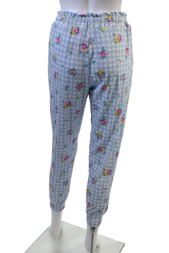 Stripe & Stare Womens Checkered Sleepwear Pants Blue Size M - Image 3 of 4
