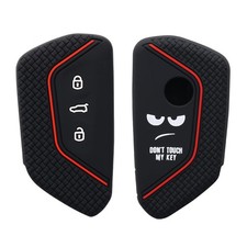 kwmobile Silicone Key Fob Cover Compatible with VW M, white / black / red