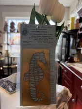 Mill Wheel Stencil Art Solid Brass Sea Horse Seahorse Made in USA