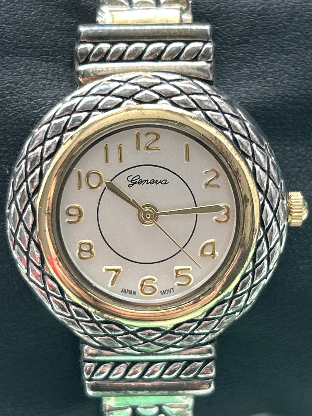 Geneva Two Tone Women’s Cuff Watch