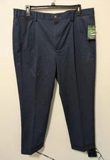 NWT Orvis Wrinkle Free Stretch Cotton Pleated Classic Navy Chino Pants Mens 42 
