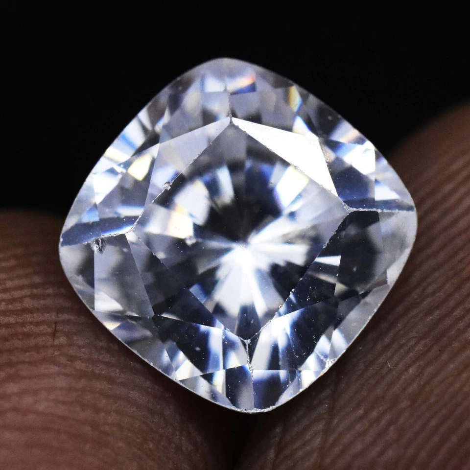4.00 Ct Cushion Shape 7 MM White Zircon Brilliant Certified AAA+ Loose Gemstone - Image 2 of 4