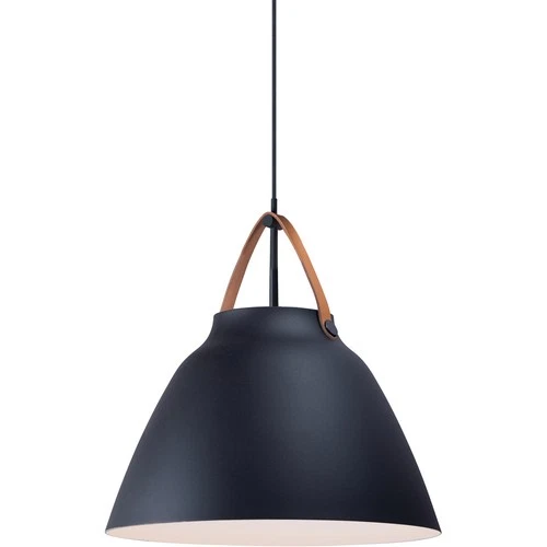 Maxim Lighting 11358TNBK Nordic Pendant Tan Leather/Black - Picture 1 of 8