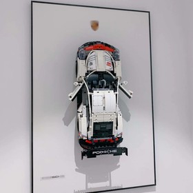 Classic Leather Wall Mount Display for LEGO&reg; Technic&trade; Porsche White
