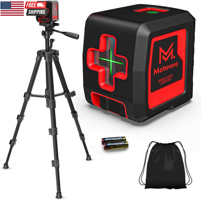 Self Leveling Laser Level 100Ft, Green Cross Line with Tripod, 4 Brightness Mode