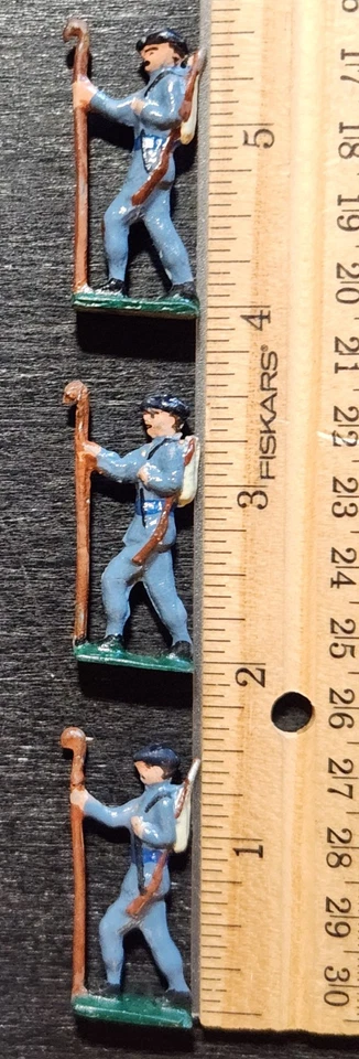 CBG MIGNOT CHUMBO SOLDADOS SEMI-PLANOS EQUIPE DE MARCHA ALPINA LOTE DE 3 VINTAGE 45mm - Imagem 4 de 4