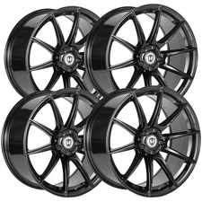 (Set of 4) Curva Flow Forged CFF72 19x8.5 5x112 +35mm Gloss Black Wheels Rims