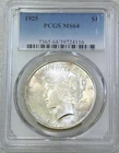 1925 Peace Silver Dollar PCGS MS64 Frosty White in Brand New Holder #Y343C