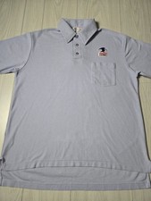 Vintage USPS Postal Office Mailman Polo Shirt U.S. Mail Eagle Logo Single Stitch