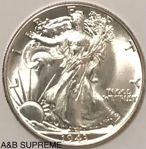 1943 Walking Liberty Half Dollar From OBW Roll Estate CH-GEM Bu Unc 90% Silver