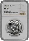 1966 SMS 50c Kennedy Half Dollar NGC Graded MS 66 in New Holder