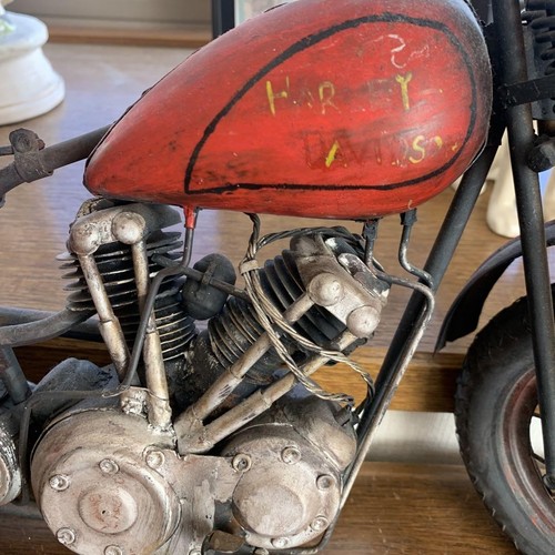 Tin Harley-Davidson Knuckle Springer 50Cm Modellino Moto d'epoca da collezione - Foto 5 di 10