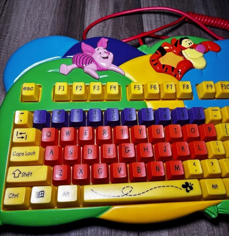 Vintage Disney Winnie The Pooh Piglet Tigger Microsoft Learning Keyboard - Image 2 of 4