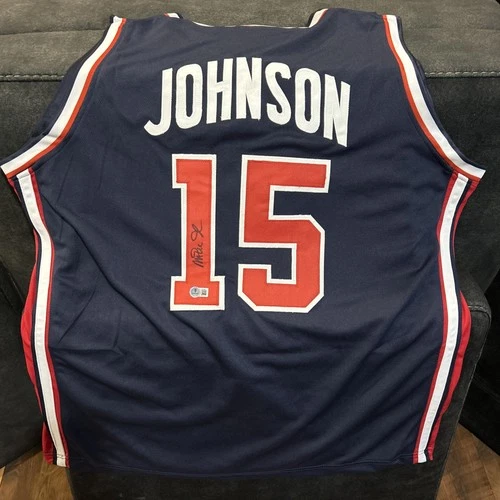 Magic Johnson Signed Custom USA Basketball Dream Team Jersey Beckett BU49321 XL