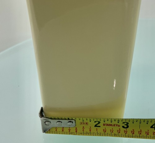 Vintage Vase Light Butter Yellow Pottery Vase Square Bottom - Picture 6 of 7