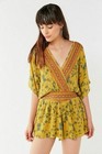 Urban Outfitters UO Moonstruck Surplice Romper Printed Kimono Lace XS 256738 — photo 1