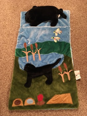 New w/o Tags*Carsten's Black Lab/Labrador Kid's/Children's Sleeping Bag w/Plush