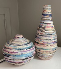 2 Nordstrom Magazine Vases 10" and 6" short and tall