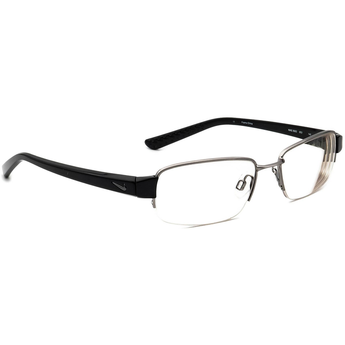 Nike Eyeglasses 8062 044 Silver/Black Half Rim Frame 49[]18
