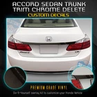 Fit 13-15 Accord Sedan Trunk Overlay Chrome Delete Blackout Kit Reflective Black