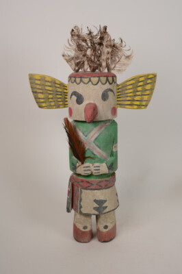 Große Old Style Route 66 Kachina / Eule mit Federn 15'' H Top Zustand