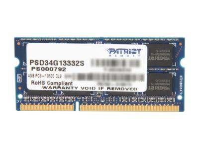 Patriot Memory PSD34G13332 4GB DDR3 SDRAM PC3 10600 CL9