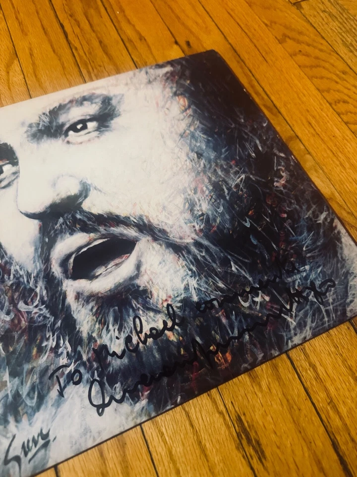 RARE Vintage Luciano Pavarotti Personally Signed  Verismo Arias Vinyl Original - Image 2 of 4