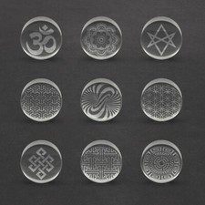 Vetro Orecchio Spina Calibro Incisione Laser Modello Pyrex Dilatatore 10mm -