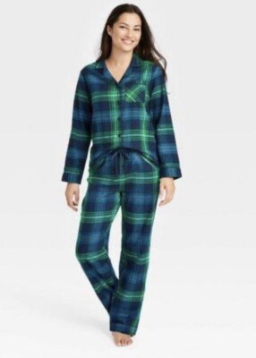 WonderShop at Target WOMENS Two Piece Family Sleep Set Green Blue