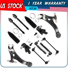 12Pcs Control Arm Tie Rod Rack and Pinion Bellow Sway Bar For 07-11 TOYOTA CAMRY