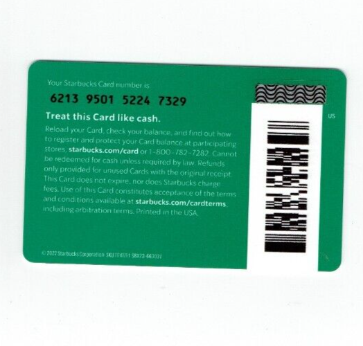 2023 STARBUCKS Gift Card Valentine's Day - c 2022 - 6213 - No