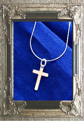 HALSKETTE KETTE mit ANHÄNGER KREUZ ECHT 925 SILBER 45cm PANZERKETTE