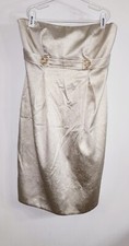 Davids Bridal Metallic Gold Sleevless Dress