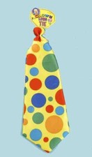 Nylon Long Clown Tie Yellow with Polka Dots Cosplay/Halloween