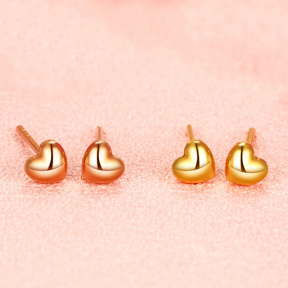 Amazon.com: Rose Gold Plated Simple Red Rose Stud Earrings Fashion Jewelry  for Women: Clothing, Shoes & Jewelry