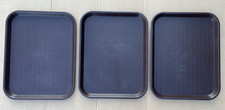 Lot of 3 Vintage Continental SiLite Cafeteria Trays CT 1418 Brown 18" x 14"