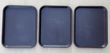 Lot of 3 Vintage Continental SiLite Cafeteria Trays CT 1418 Brown 18" x 14"