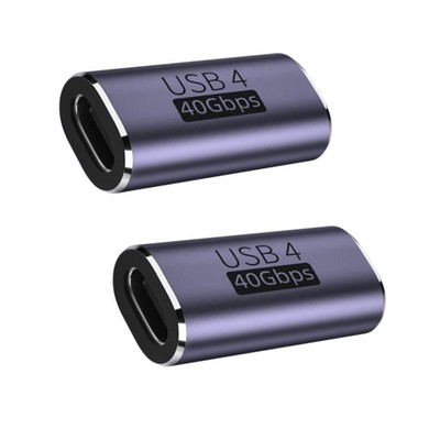 Yffsfdc Usb C Relay Adapter Female To Female 2 Pieces Metallic H-8558