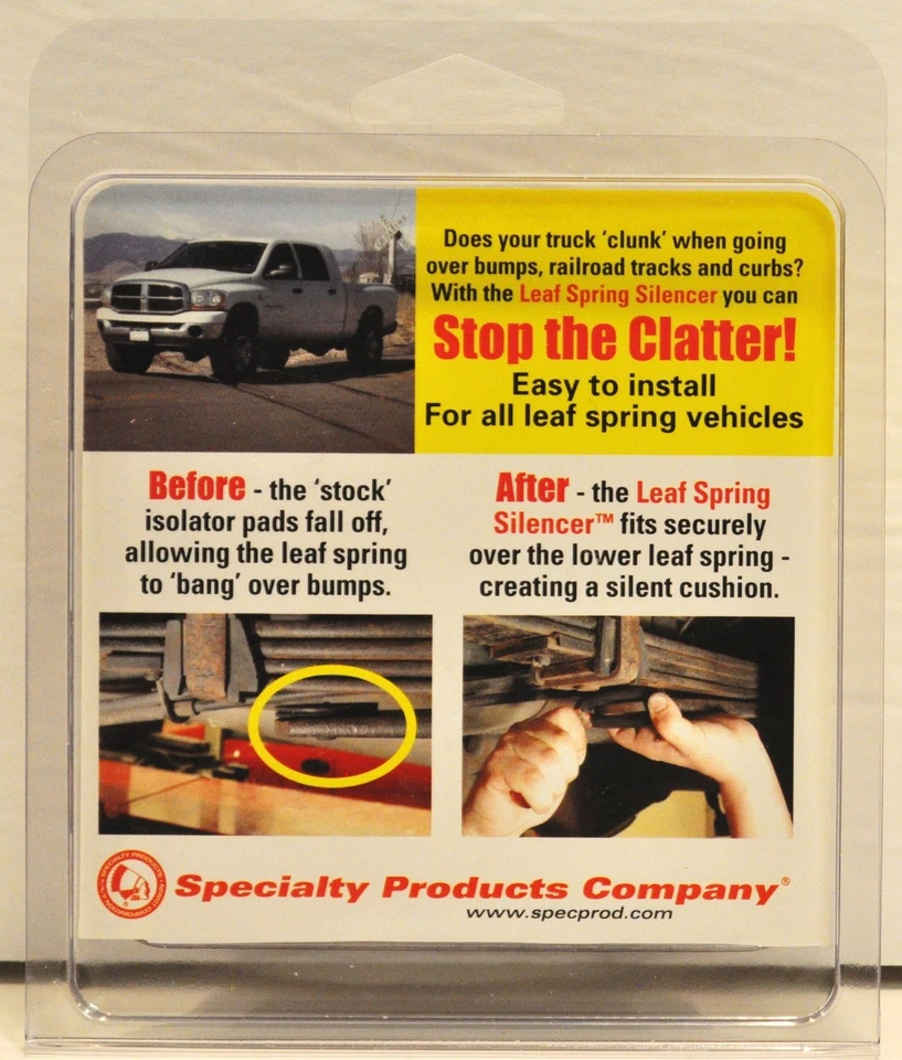 SPECIALTY PRODUCTS  21080 4 pc Set of Universal Leaf Spring Silencers  NEW - Image 2 of 4