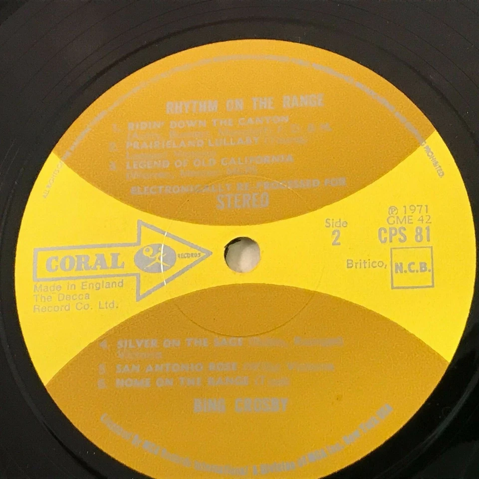 BING CROSBY Rhythm On The Range 1972 UK VINYL LP MCA record - Image 3 of 3