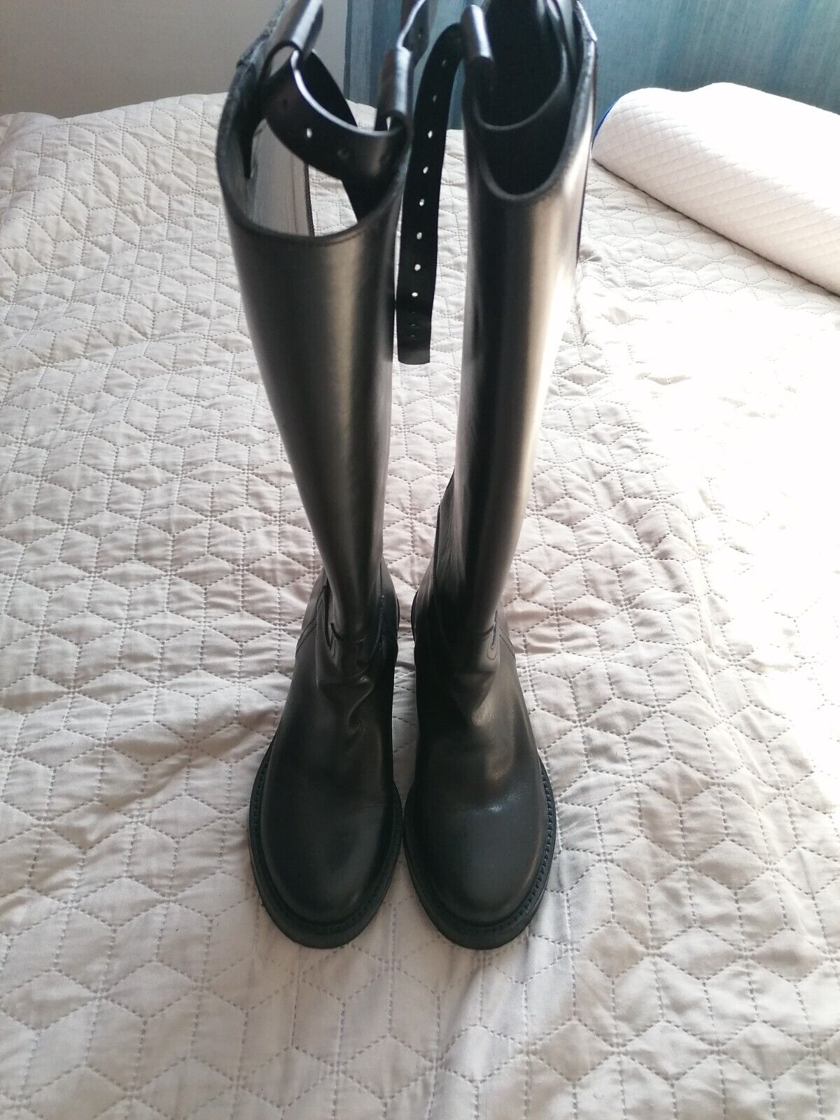 鍔 Behoren Groenten Ann Demeulemeester Tall Black Leather Riding Boots Size EU 36.5 | eBay