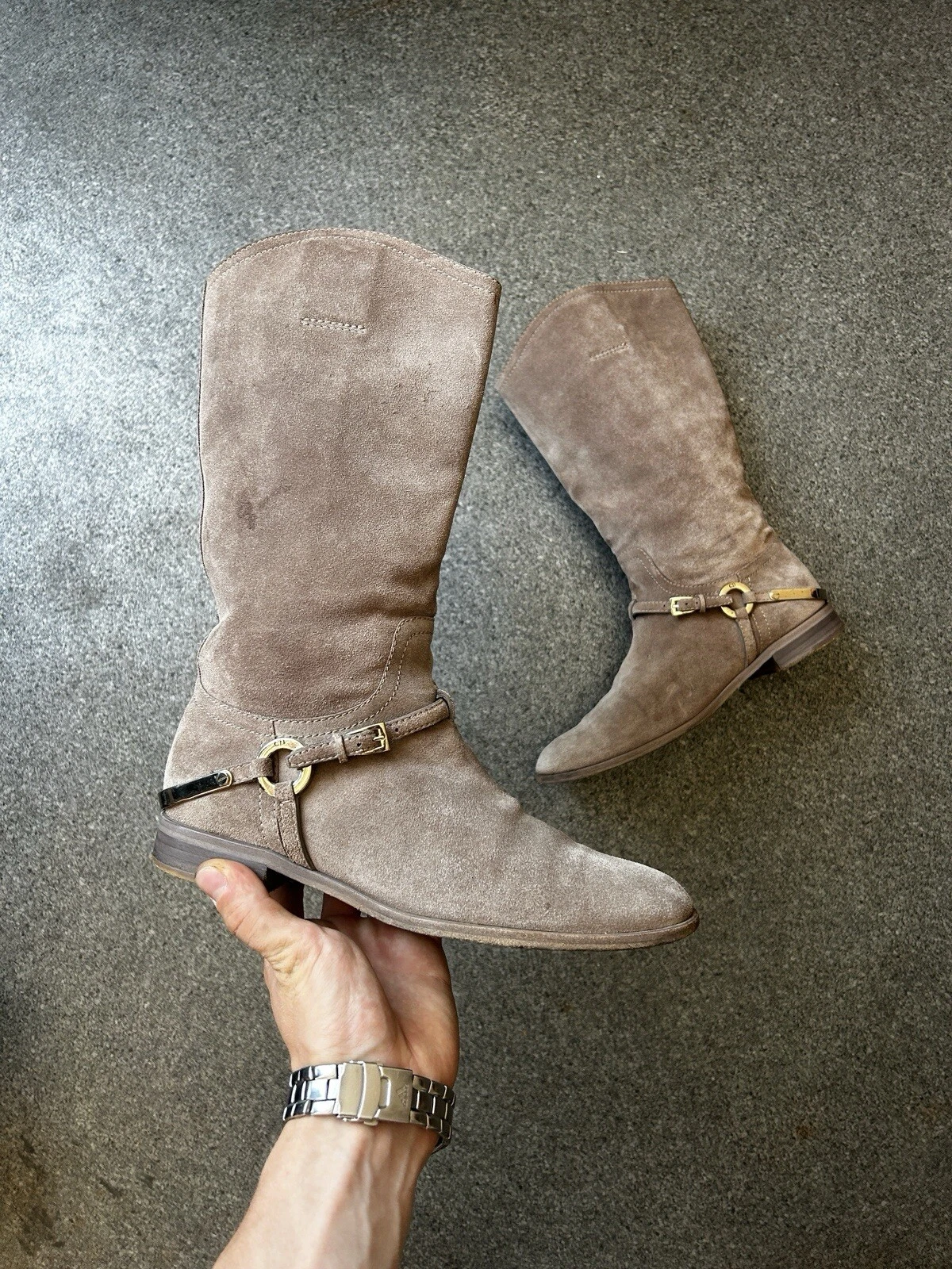Bottes vintage Christian Dior en cuir daim pointure 39