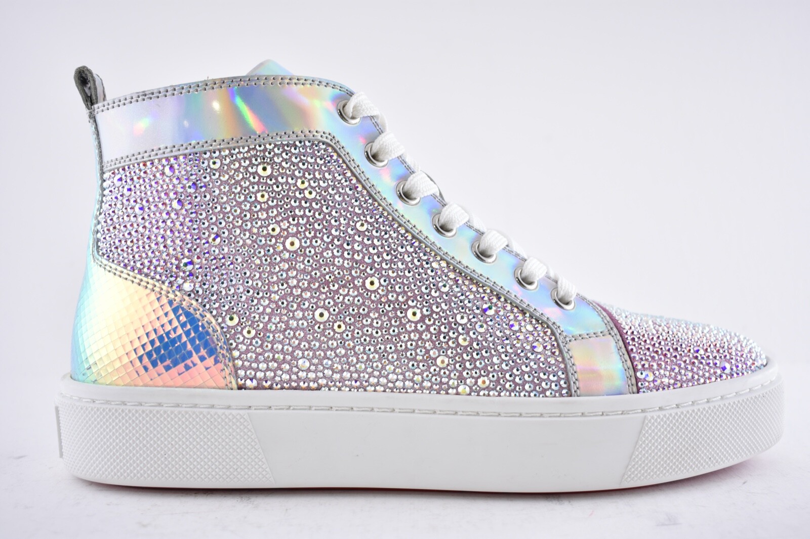 Christian Louboutin Super Louis Strass Flat SD AB Crystal High Top Sneaker 38 image 2