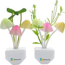 Sensor Night Light Color Changing Plug In Wall Led Mushroom Nightlight With Dusk