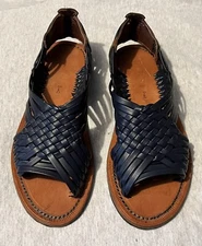 Men Huaraches Navy Blue sandals Mexican style handmade                      (S4)