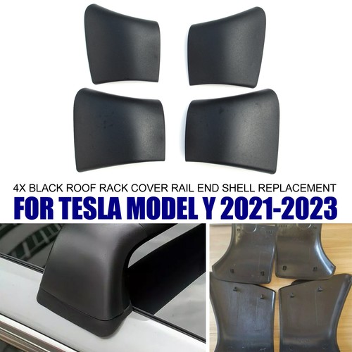 4x Black Roof Rack Cover Rail End Shell Replacement For Tesla Model Y 2021-2023 - Picture 17 of 19