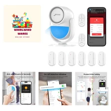 Home Alarm System with PIR Motion Sensor, WiFi Wireless DIY Smart Door/Window...