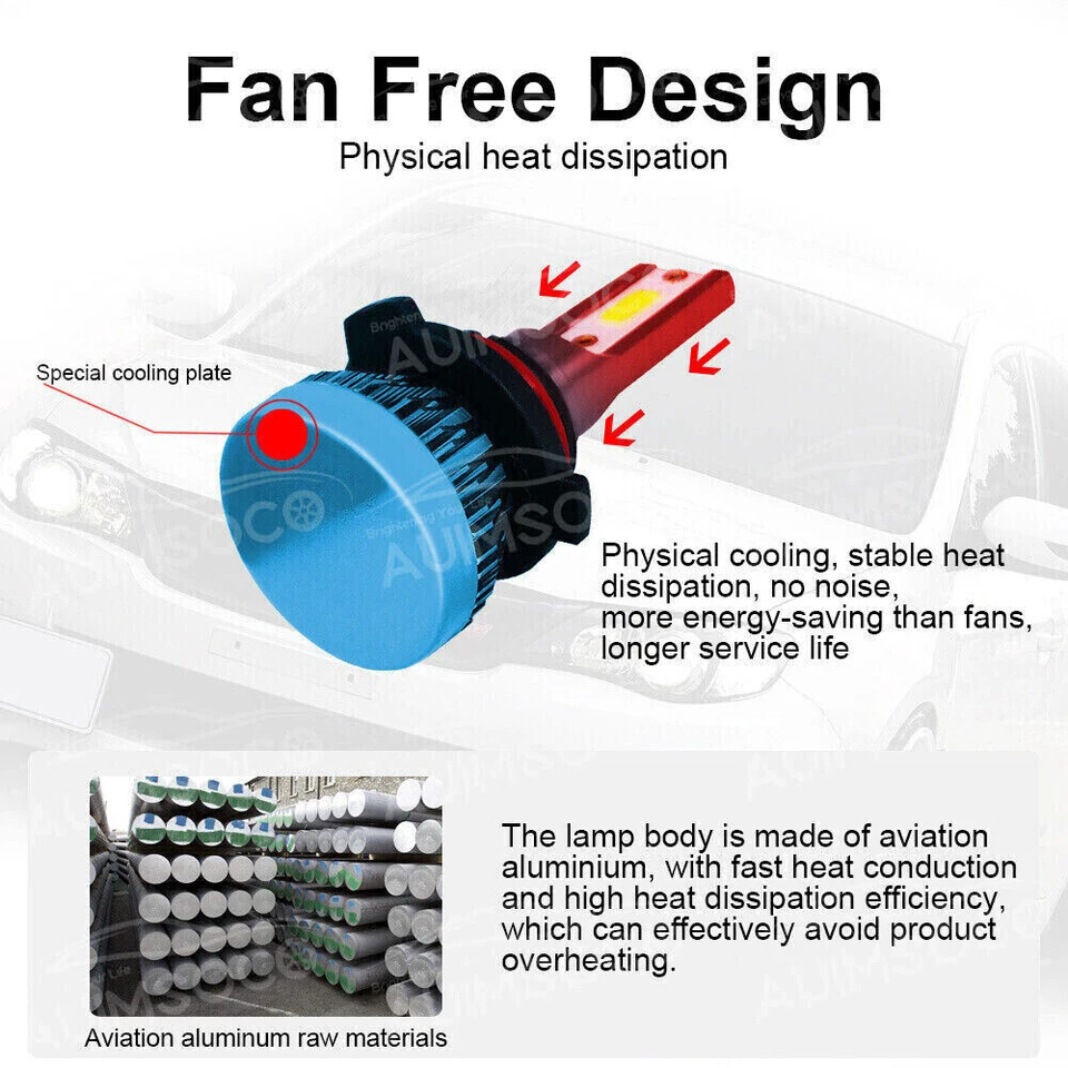 For 2013 2014 2015 Honda Accord 4-Door Sedan LED Hi/Lo Headlight + Fog light Kit - Image 3 of 4